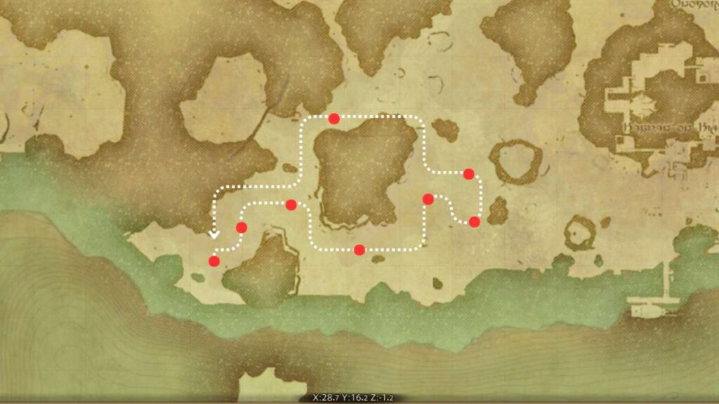 ギュウキ狩りのルート