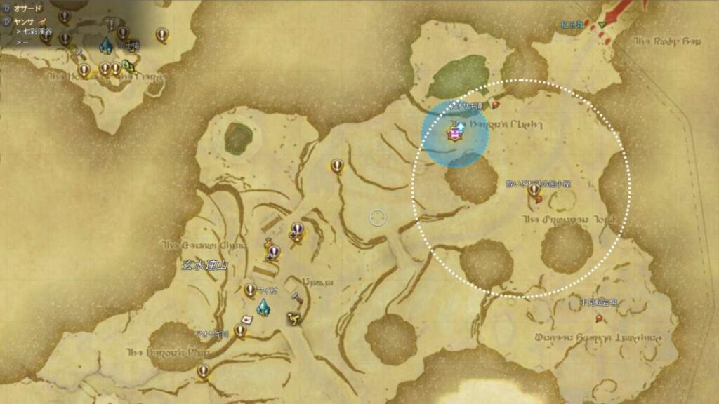 タイガーの粗皮をドロップするヤンサトラの出現場所