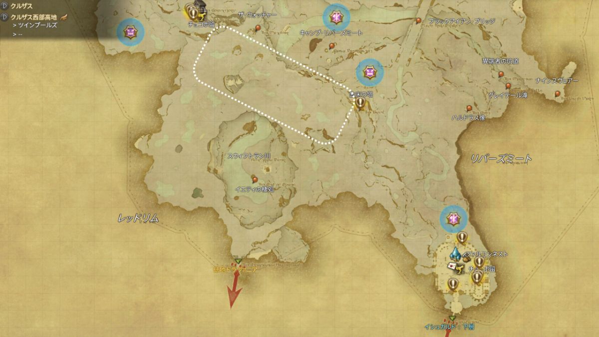 ソルベの出現場所マップ