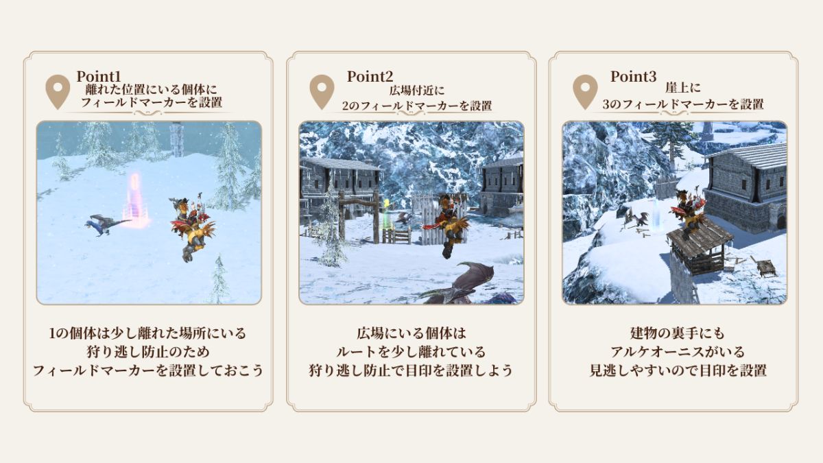 グランド・アルケオーニス狩りの3ポイント