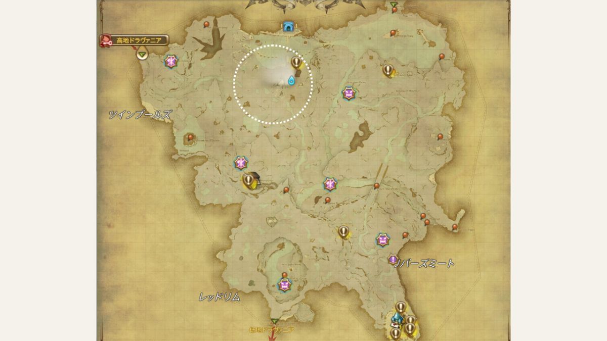 アルケオーニス出現場所マップ